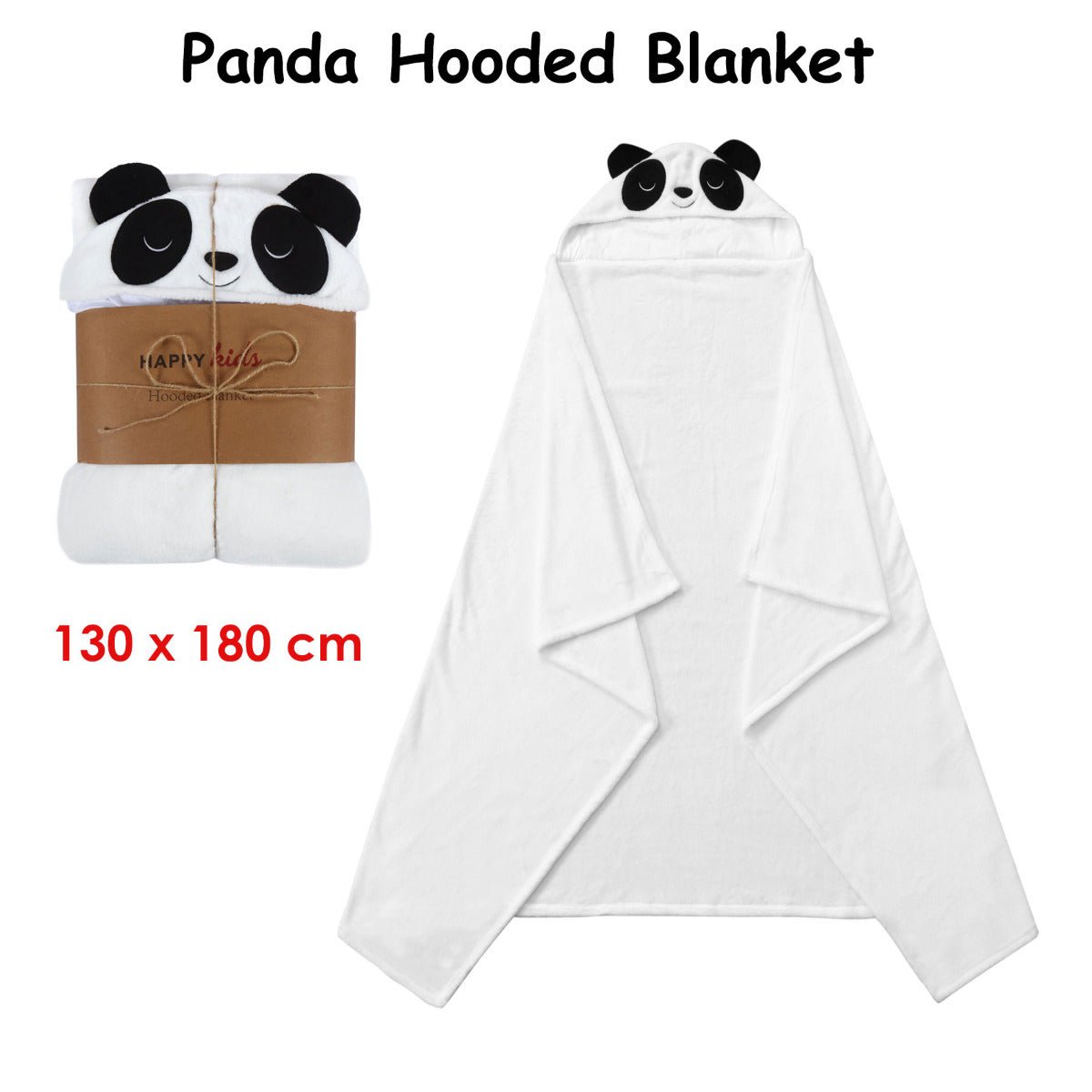 Cute panda hooded blanket for kids, cozy and fun home accessory for children.