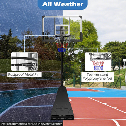 Black Adjustable Portable Basketball Hoop | 1.5-3.05m Height