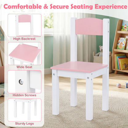 White & Pink Princess Vanity Set With Mirror and Chair | Girls