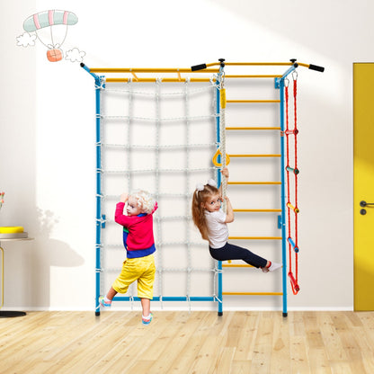 7-in-1 indoor kids playground set with monkey bars, ideal for home gym fun.