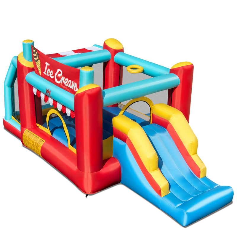Costway 5-in-1 Ice Cream Jumping Castle Inflatable Bounce House with Slide without Blower