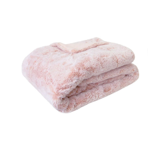 Soft pink faux fur throw blanket for childrens home decor, cozy and stylish.