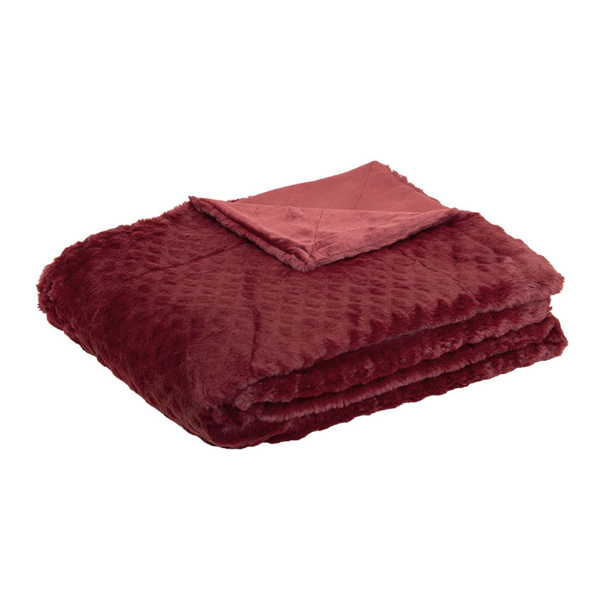 Kids red faux fur throw blanket for cozy comfort by J.Elliot Home