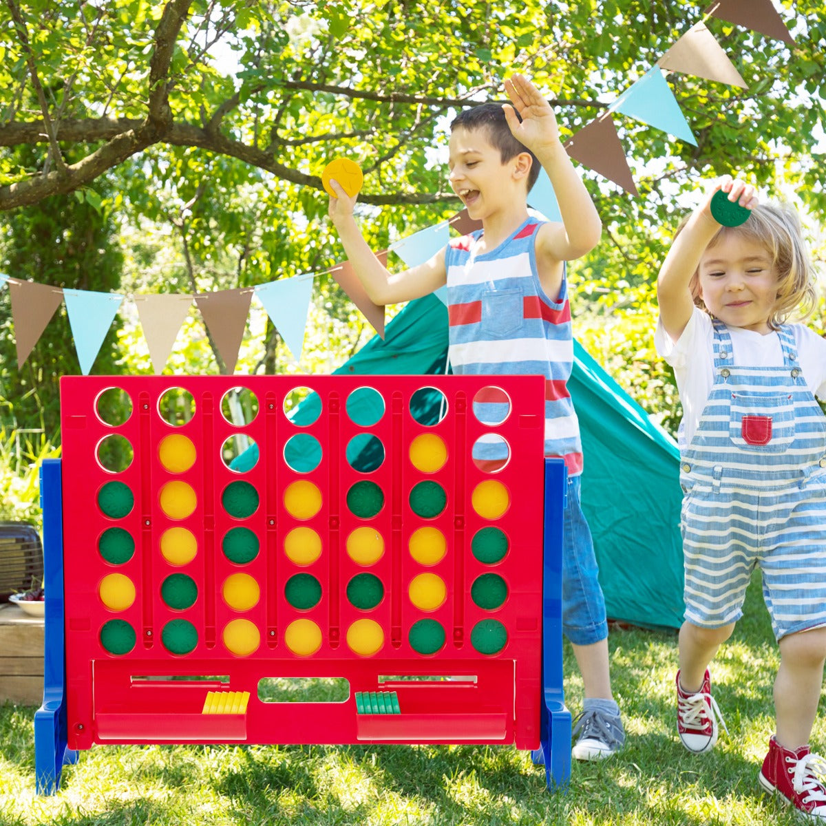  Jumbo 4-to-Score Connect Game Set with Carrying Bag and 42 Chesses-Red
