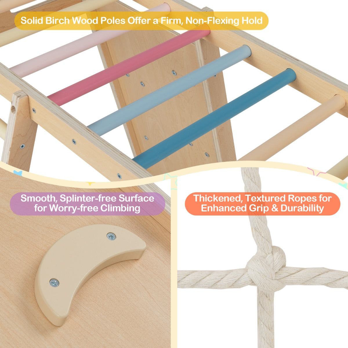 6 In 1 Jungle Gym | Slide Rock Climbing Macaron 3-14 Years