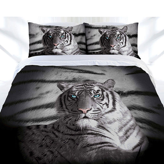 Blue Eyes Tiger Quilt Cover Set for kids, single size by Just Home.