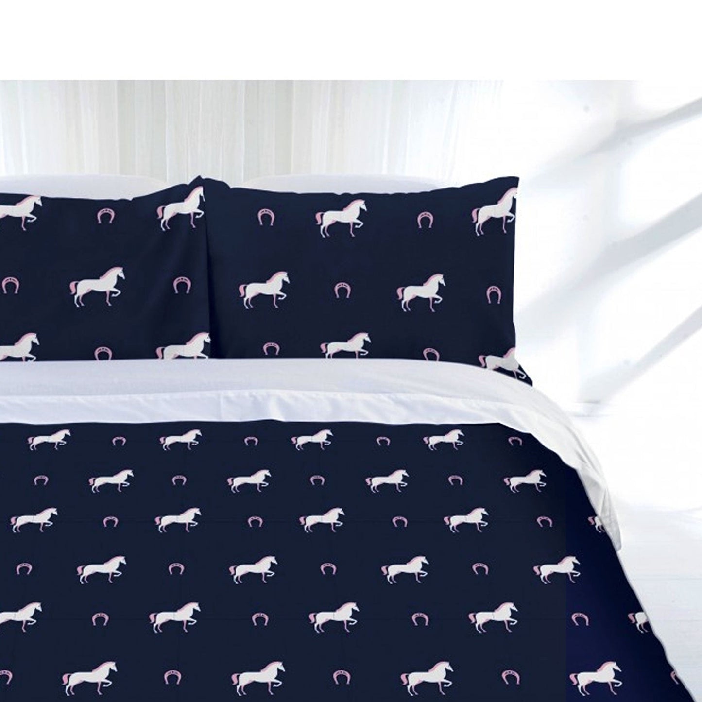 Double size Horse Shoe Quilt Cover Set for kids bedding, adding fun and charm.