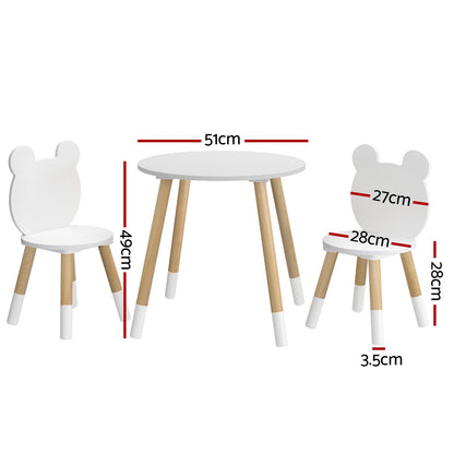 Keezi 3 Piece Kids Table and Chairs Set for Play, Study, and Activities at Home