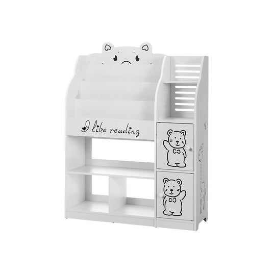 Keezi 4-tier kids bookshelf for organizing toys and books in childrens rooms.