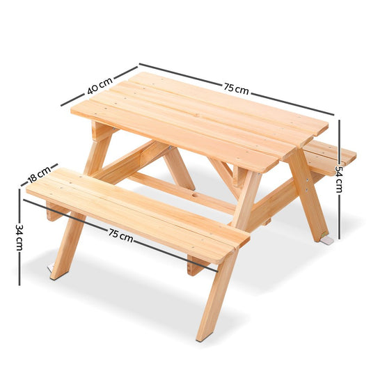 Keezi Kids Outdoor Table and Chairs Picnic Bench Set - durable, fun playset for kids.