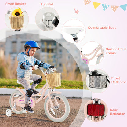 Kids Bike 16 Inch Pink | Adjustable Handlebar & Smooth Ride