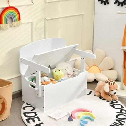 White 3-in-1 Kids Activity Bench with Storage - Ideal for play and storage at home.