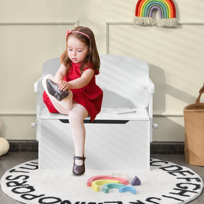 Versatile 3-in-1 kids activity bench set with storage box in vibrant white design.