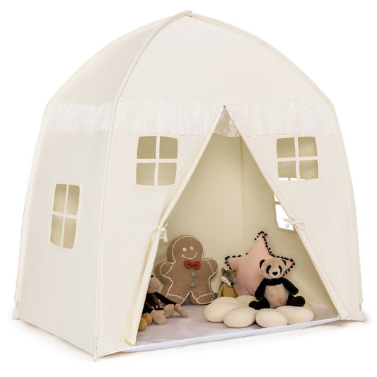 Colorful play tent with storage bag for indoor and outdoor fun for kids.