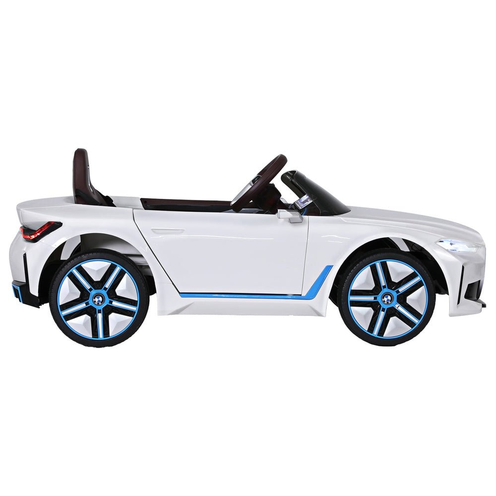 Kids Ride On Car BMW Licensed I4 Sports Remote Control Electric Toys 12V White - Kids Mega Mart