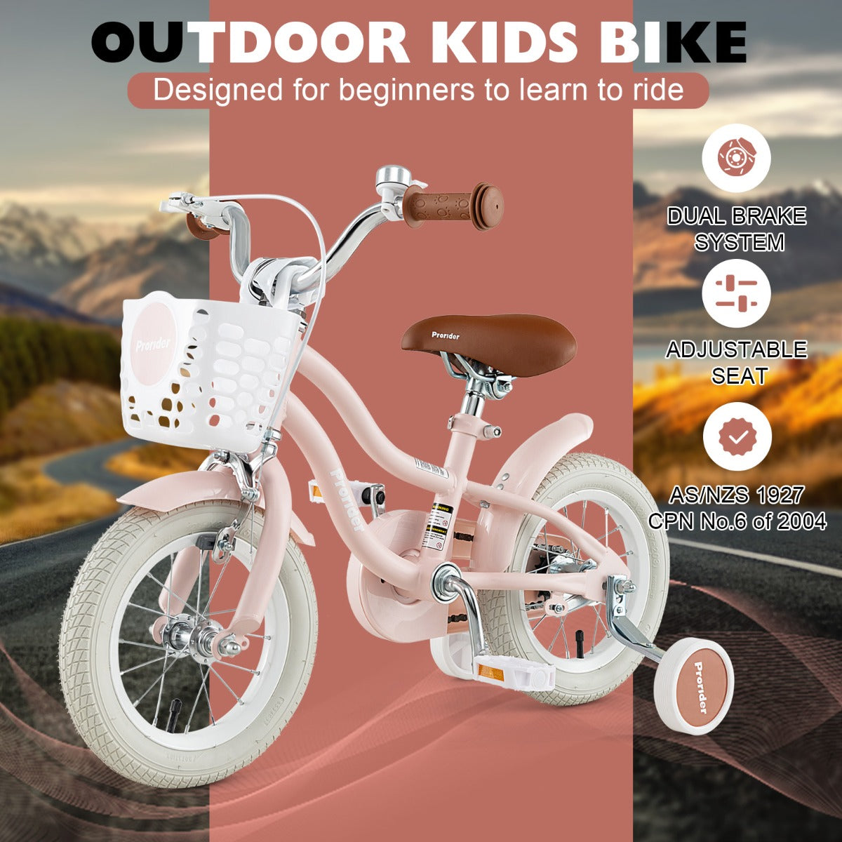 Kid's Bike | Pink 30cm with Front Handbrake & Rear Coaster Brake