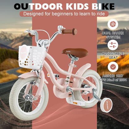Kid's Bike | Pink 30cm with Front Handbrake & Rear Coaster Brake