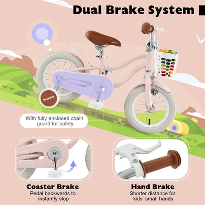 Kid's Bike | Pink 30cm with Front Handbrake & Rear Coaster Brake