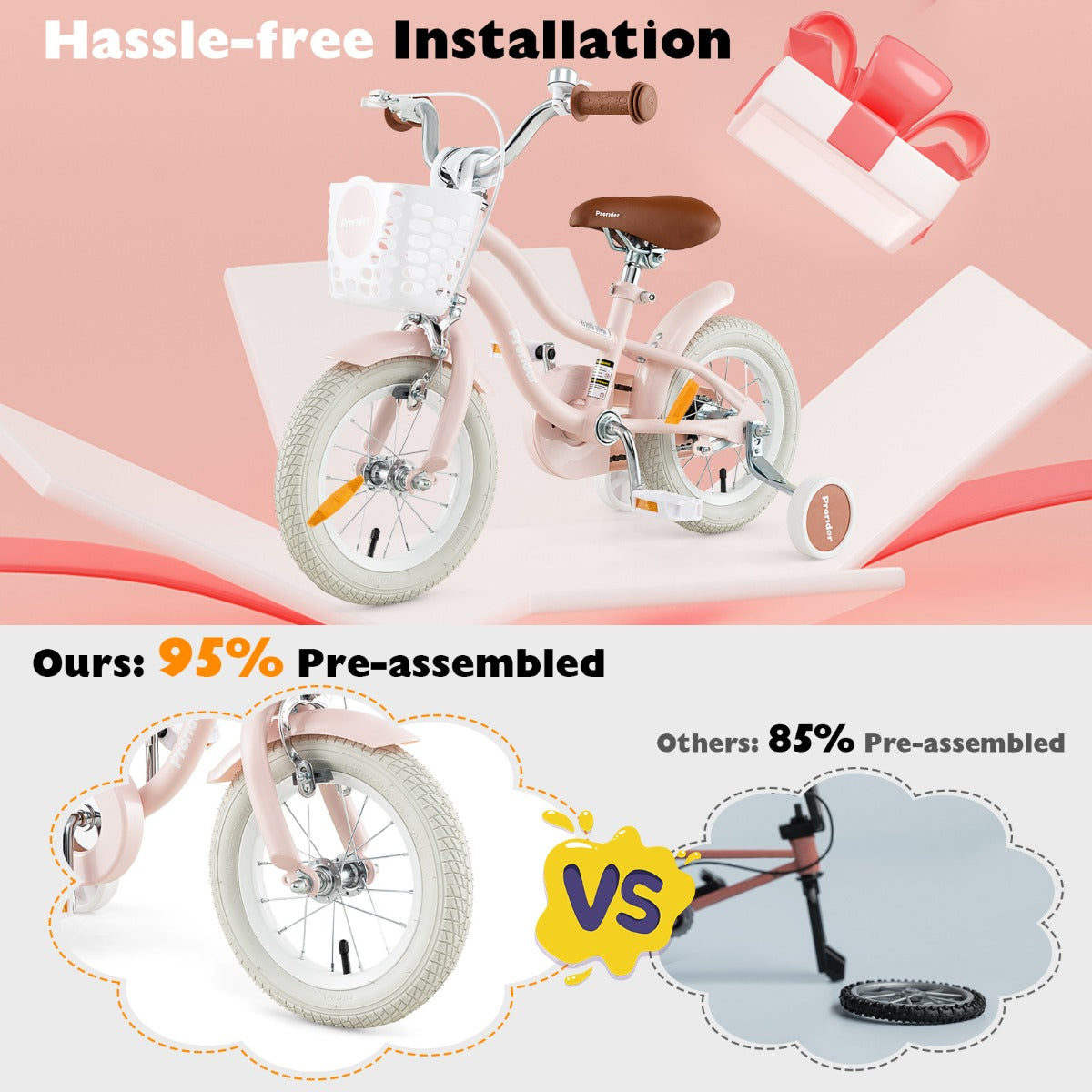 Kid's Bike | Pink 30cm with Front Handbrake & Rear Coaster Brake