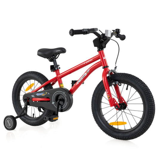 16 Kids Bike with Training Wheels, Adjustable Seat for safe and comfortable riding at home.