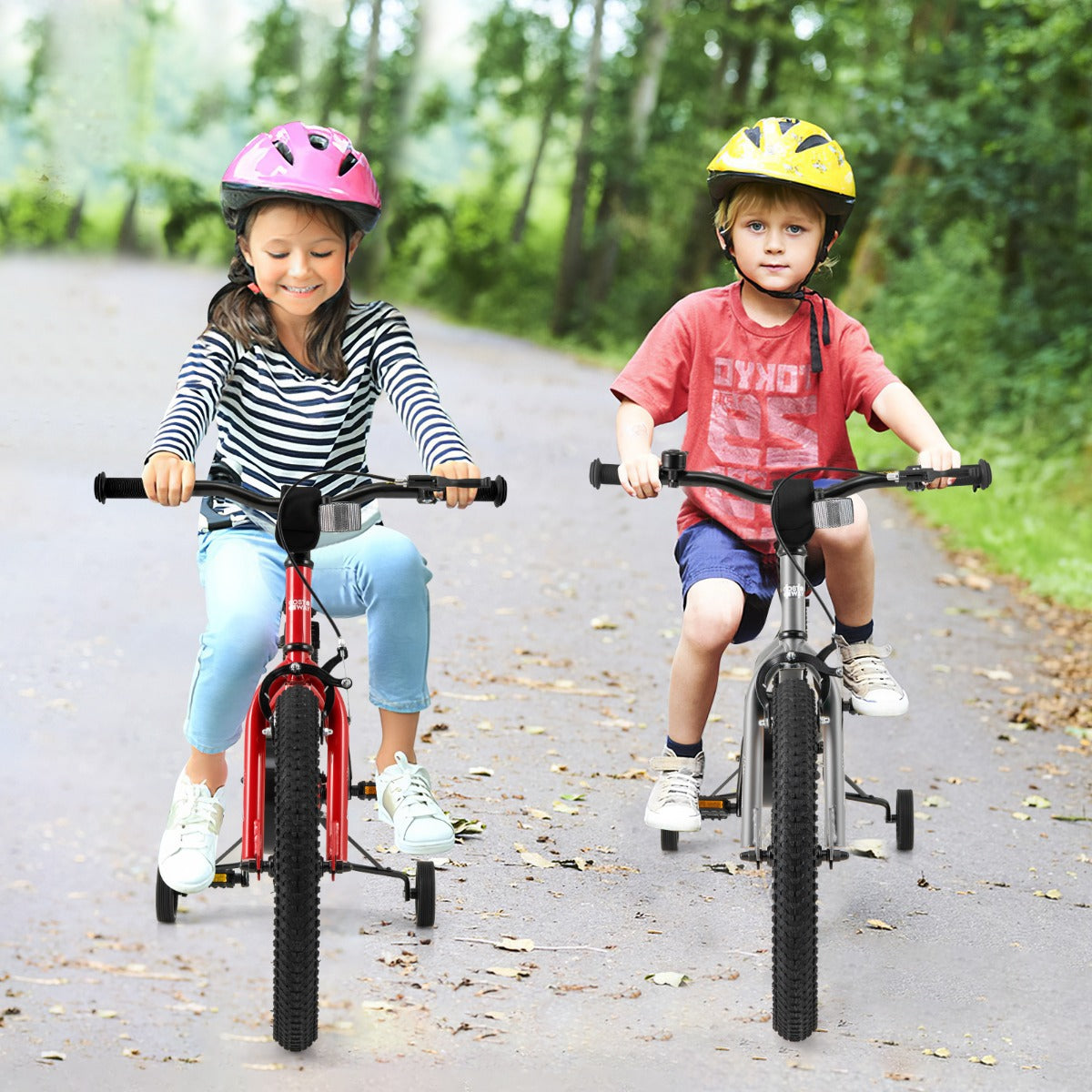 Kids Bike 4-7 Years | Adjustable Silver Sport Bicycle 18 Inch