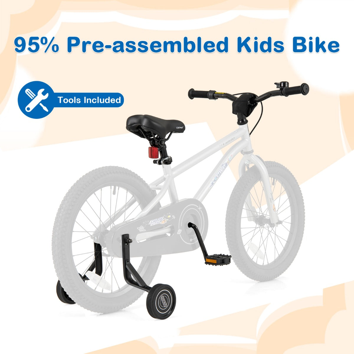 Kids Bike 4-7 Years | Adjustable Silver Sport Bicycle 18 Inch