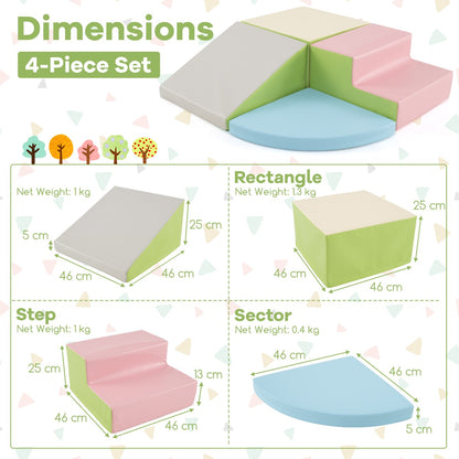 4 Piece Multicolour Toddler Foam Climbing Sliding Blocks | 4kg