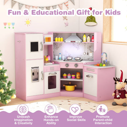 Pink Corner Kitchen Playset | Lights Sounds | Washing Basin