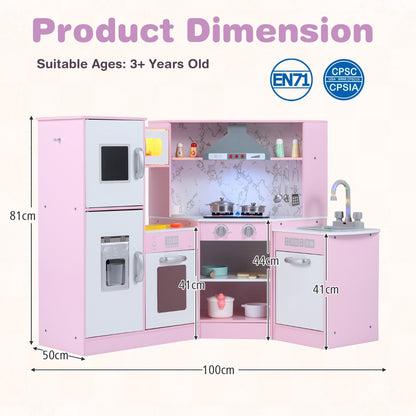 Pink Corner Kitchen Playset | Lights Sounds | Washing Basin