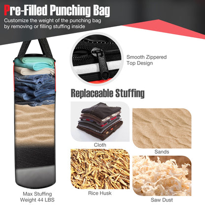 Kids Black Punching Bag Set | Gloves Wraps Storage Bag
