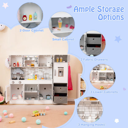 Grey Kids Kitchen Playset | Lights Sounds Water Cycle 2-Piece