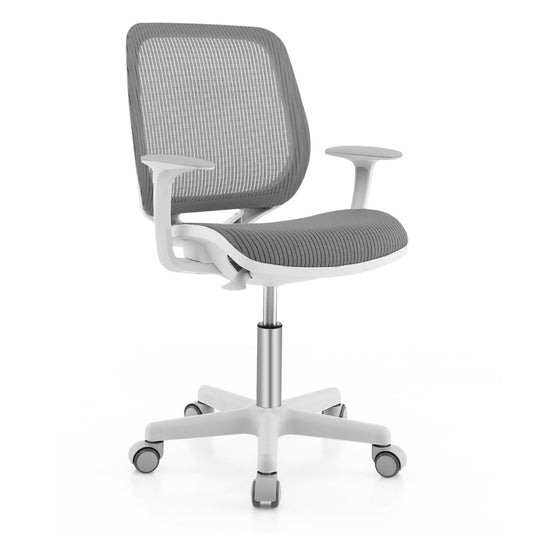 Kids Grey Mesh Rolling Desk Chair | Adjustable Height