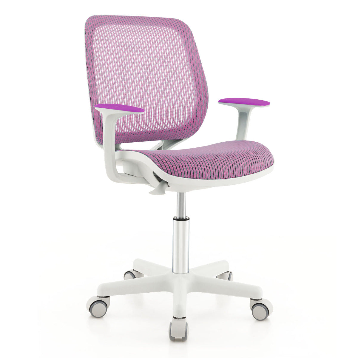 Purple Kids Mesh Rolling Desk Chair | Adjustable Height