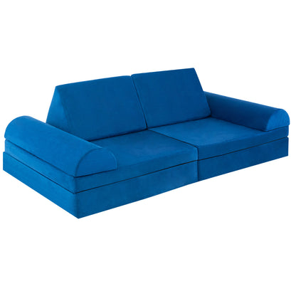 Kids Blue Modular Convertible Foam Sofa | Machine Washable