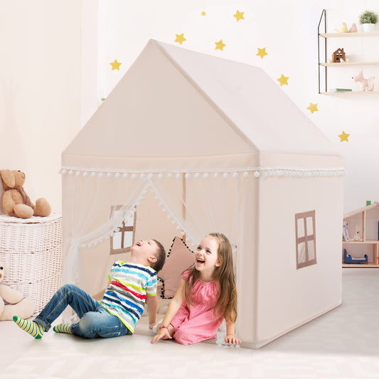 Kids playhouse castle with mat, perfect for indoor/outdoor fun, stimulating imaginative play.