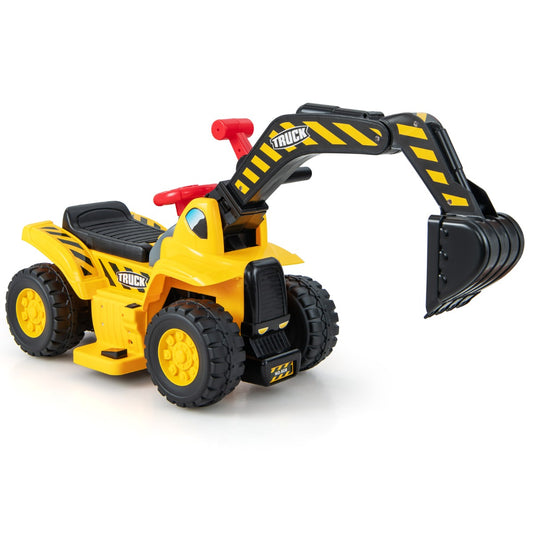 Kids excavator toy with storage, sounds, hoop - battery-powered, perfect for toddlers playtime at home.