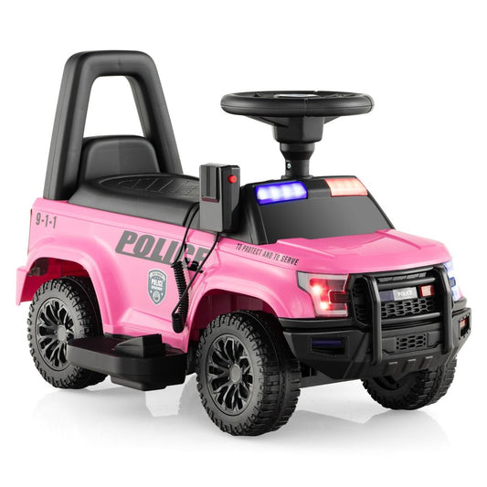 Kids Ride On Police Car | Pink Electric Toy with Megaphone