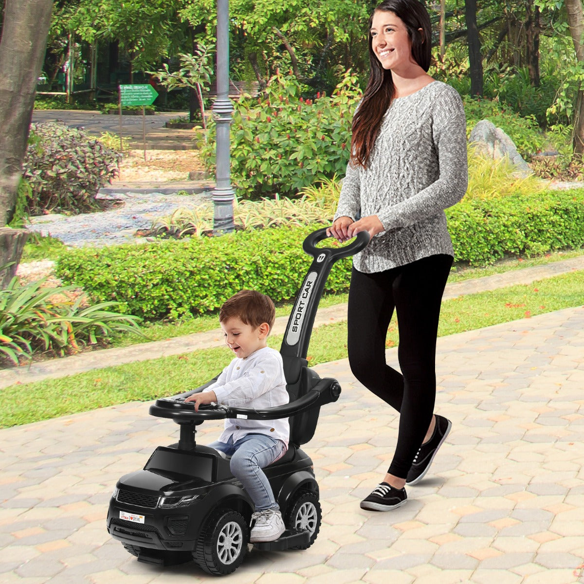 Kids ride-on push car with music & lights for endless fun at home