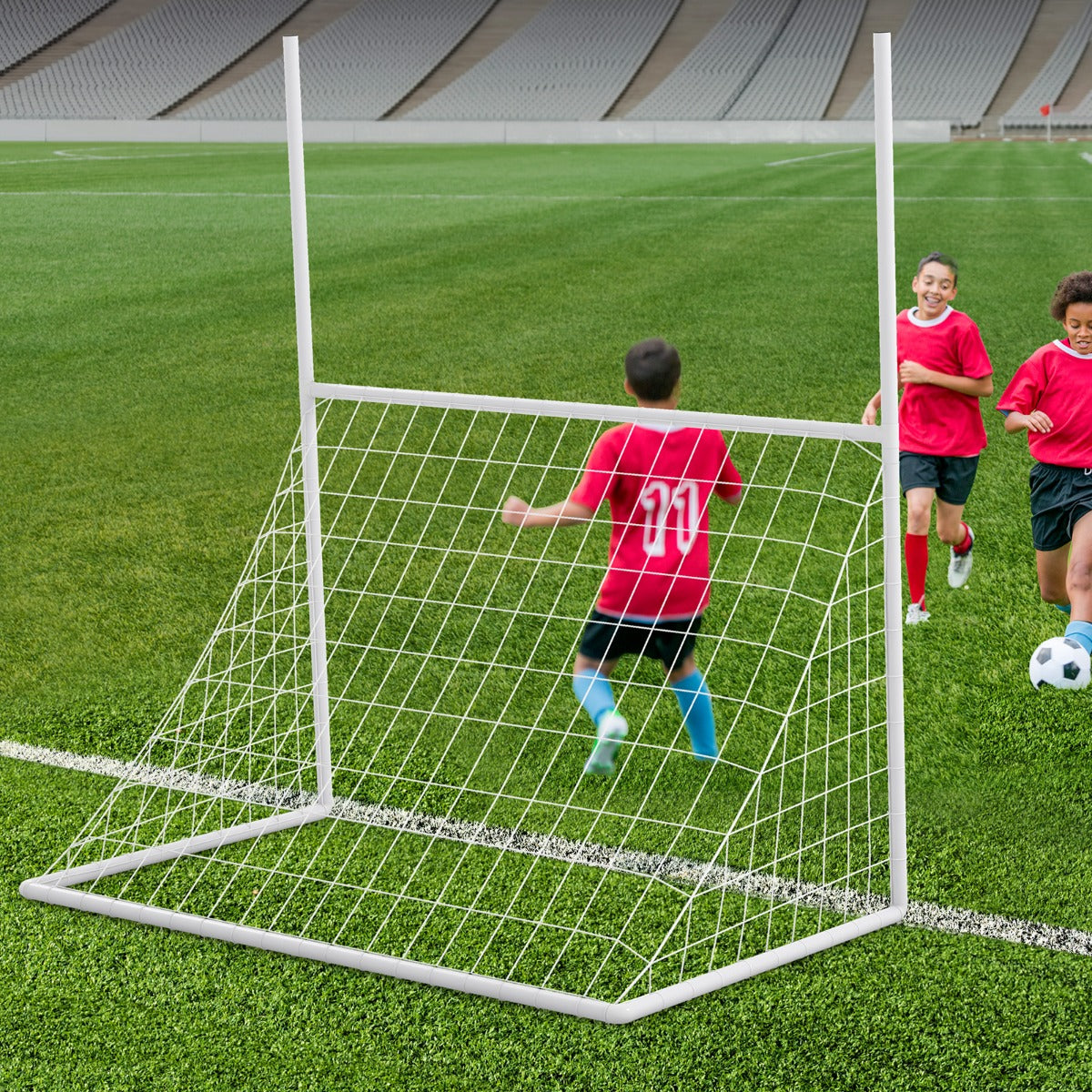 Kids soccer & football goal set for backyard training, perfect for home practice sessions.