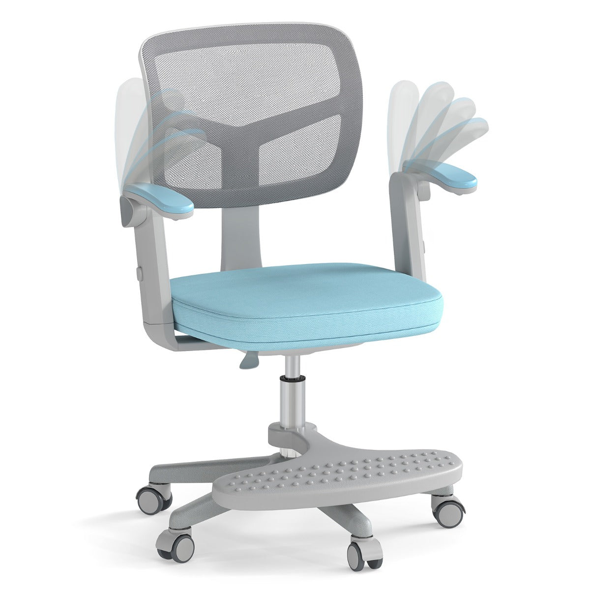 Kids Adjustable Height Swivel Desk Chair Blue | Ergonomic Mesh