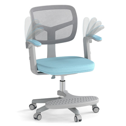 Kids Adjustable Height Swivel Desk Chair Blue | Ergonomic Mesh