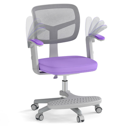 Purple Kids Desk Chair | Adjustable Height Swivel Seat Ages 3-10
