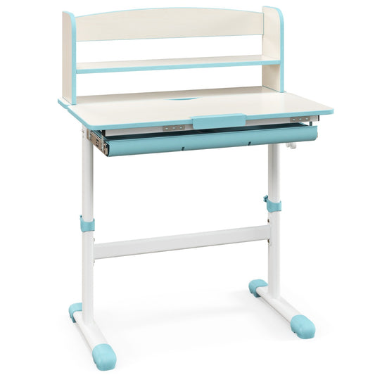 Adjustable kids study desk with convenient storage, ideal for ages 3-12 years at home.