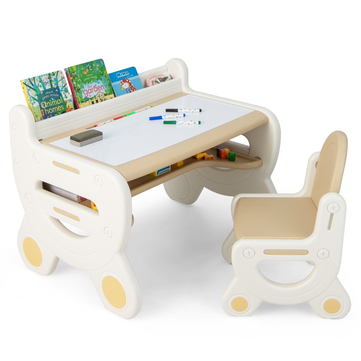 Kids Graffiti Art Desk & Chair Set with Storage