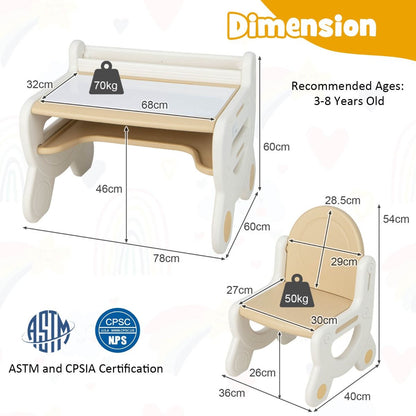 Kids Graffiti Art Desk & Chair Set with Storage