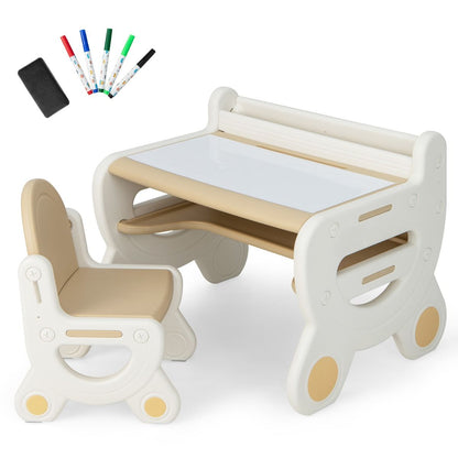 Kids Graffiti Art Desk & Chair Set with Storage