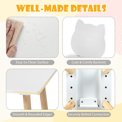 White Pine Wood Kids Table And Chair Set | Toddler Furniture