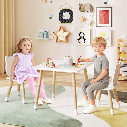 White Pine Wood Kids Table And Chair Set | Toddler Furniture