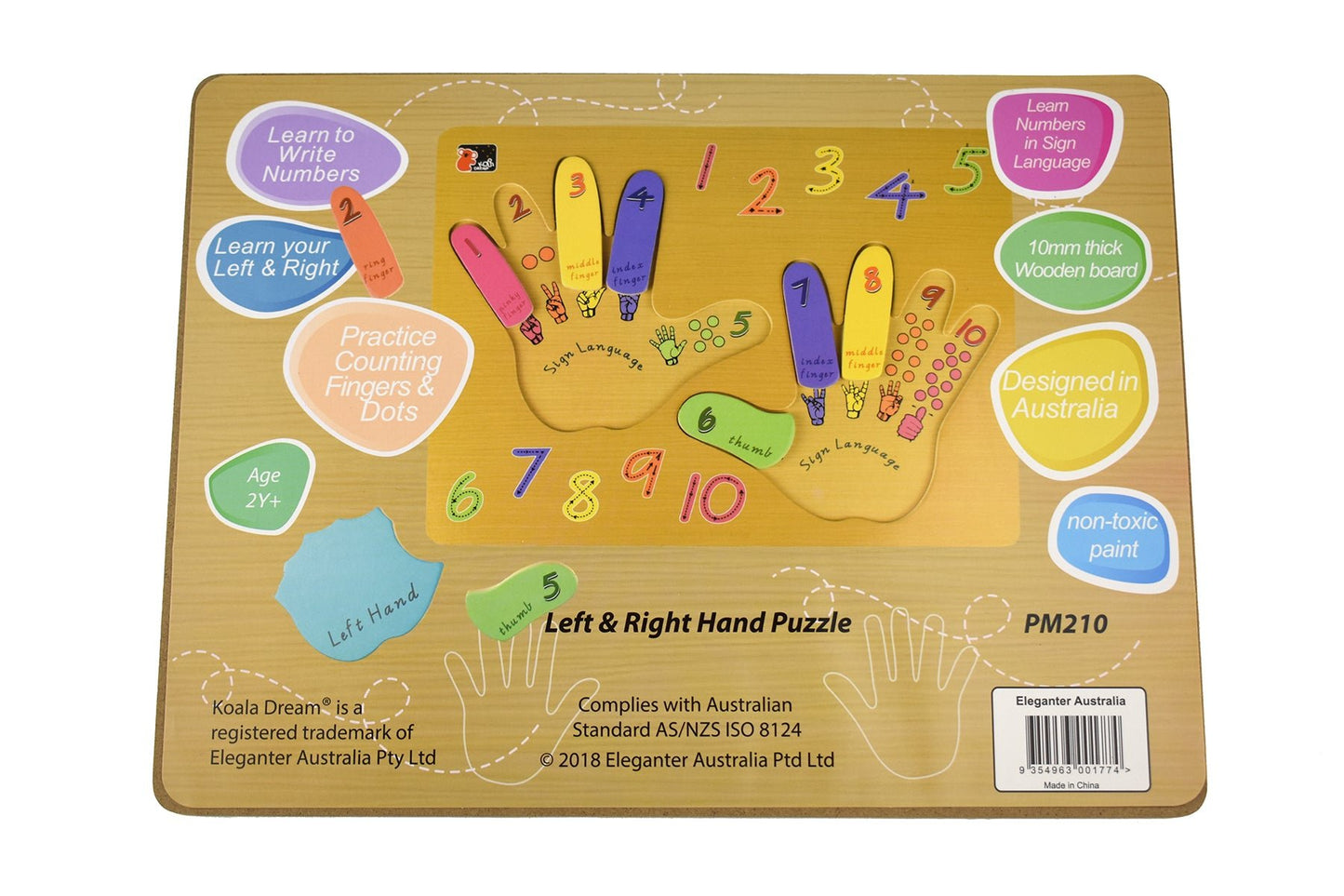 Wooden hand puzzle for children to enhance dexterity and cognitive skills at home.