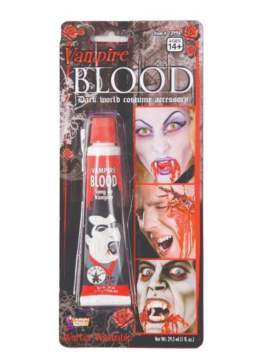 29ml Realistic Fake Blood Tube for Halloween Makeup, ideal for childrens spooky costumes.